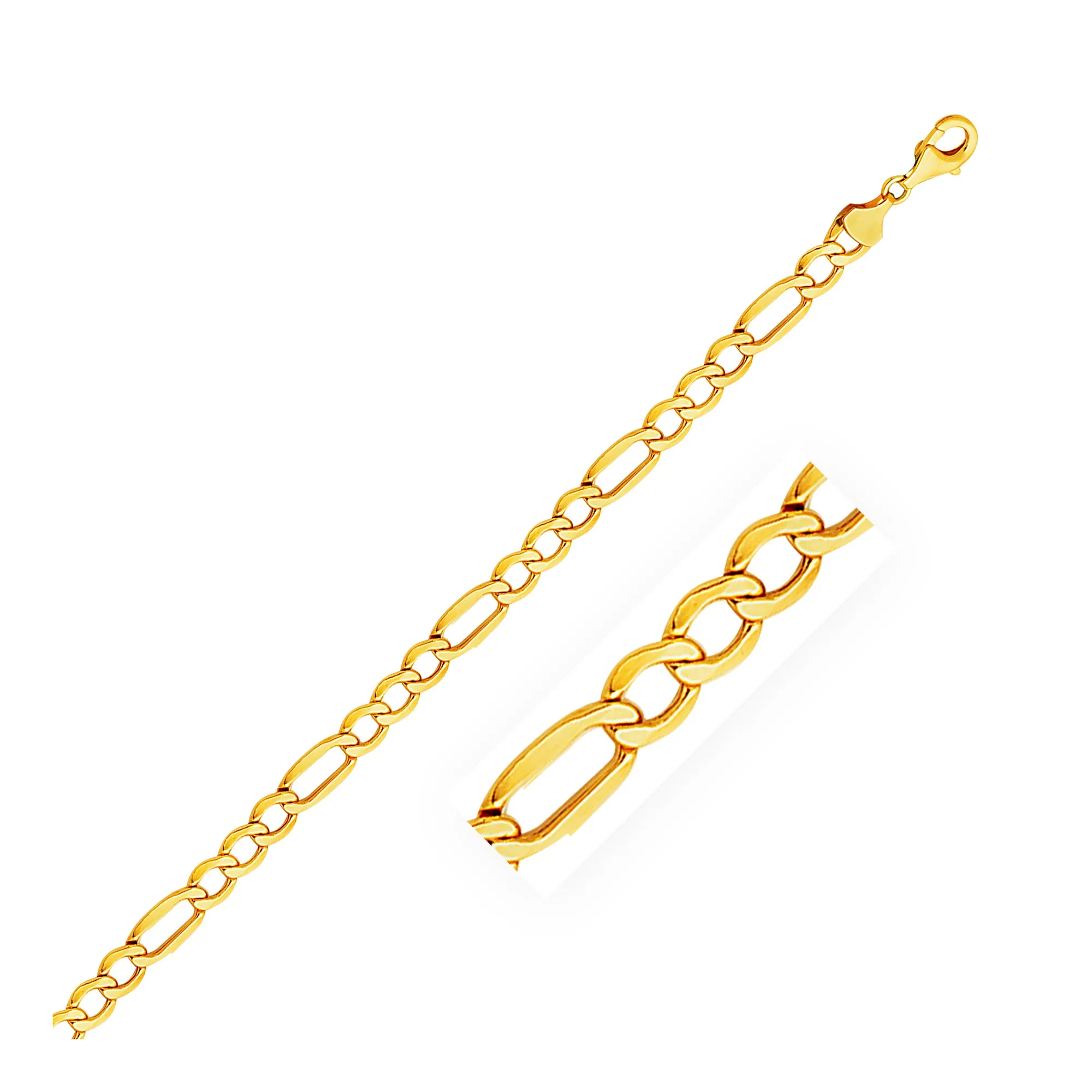 6,5 mm 14 Karat Gelbgold Lite Figaro Kette