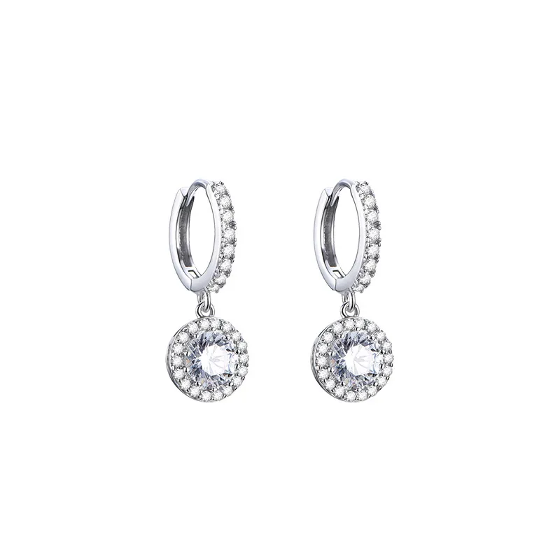 Mode Sterling Silber Ohrringe Elektroplated Round