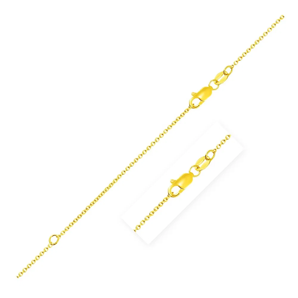 Ausdehnbare Kabelkette in 18 Karat Gelbgold (1,00 mm)