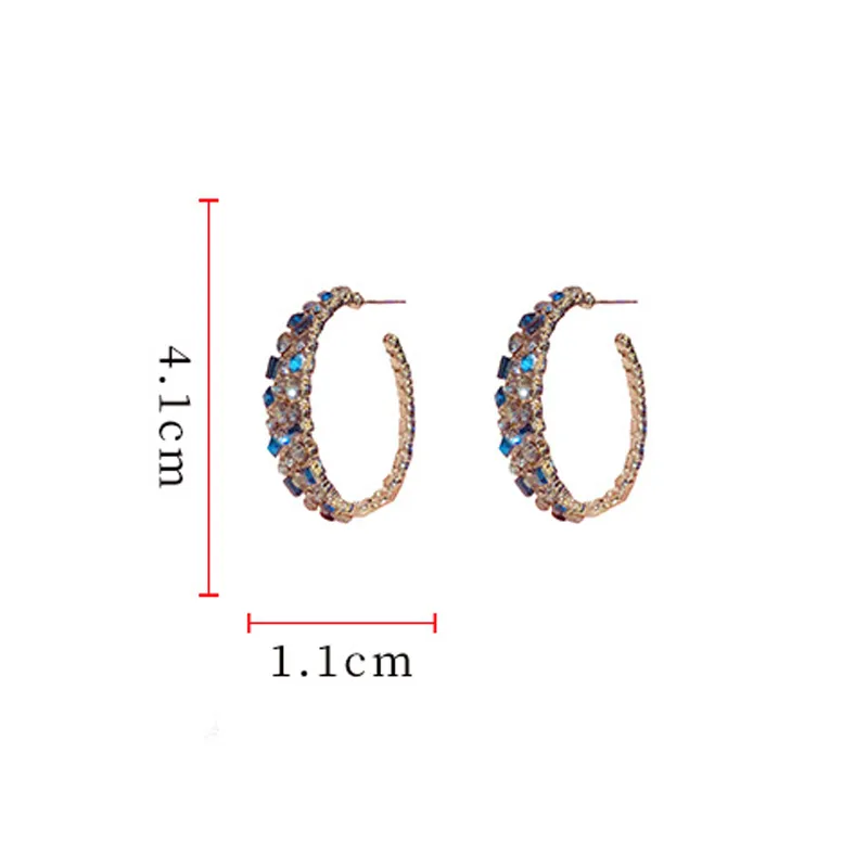 Mode Retro Full Diamond Damen 925 Silber Nadel einfacher Cool Style hochwertiger Ohrringe