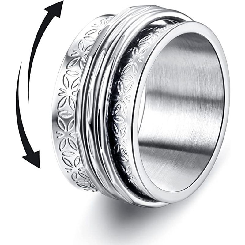 Neue europäische und amerikanische einfache Schmetterlings-Dekompressionsring Rotatable Ring High Sense Wide Ring