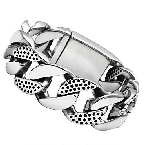 TK448 - Hoch poliertes (ohne Verzinkung) Edelstahl-Armband ohne Stein