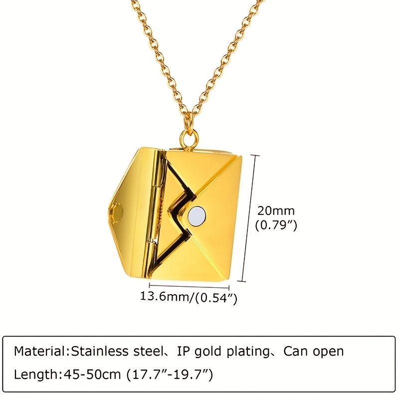 1pc Personalisierte Liebesbrief Umschlag Lock Pendant Halskette Für Frauen Custom Edelstahl Custom Gravured Name Kette Valentinstag Geschenk
