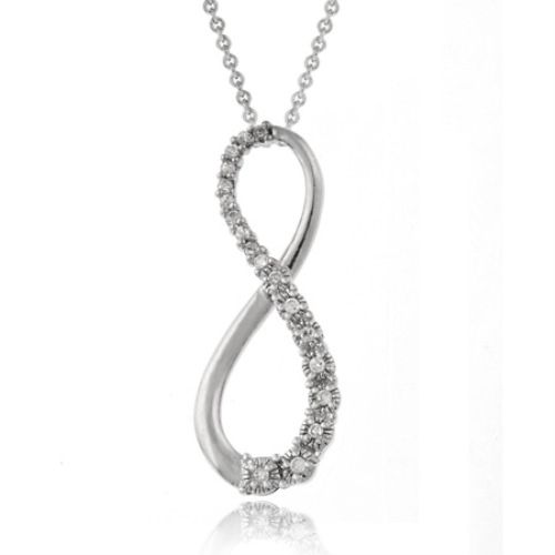 Sterling Silber CZ Infinity Anhänger Halskette