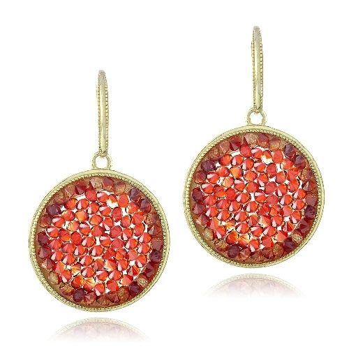 Crystal Ice Red Magma Crystal Fels Dangle Ohrringe mit Swarovski-Elementen