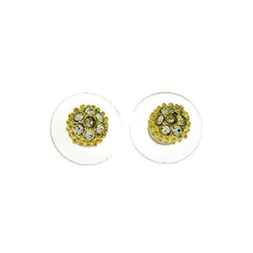 LOA439 Gold-Messing - Ohrringe mit Top-Grade - Kristall in Clear