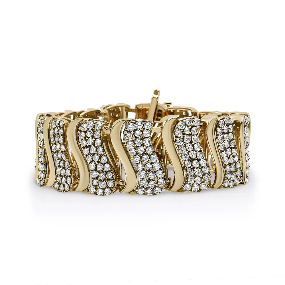 14 Karat Gold 15,0 Cttw Diamant Chevron Wave 7,25
