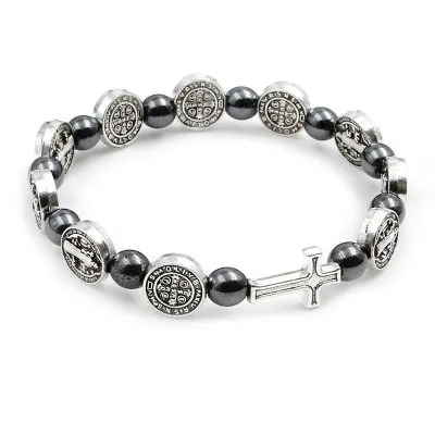Religiöser Charakter Muster Hematite Rosenkranz Armband