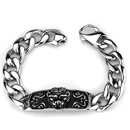 TK1978 - Hoch poliertes (ohne Verzinkung) Edelstahl-Armband ohne Stein
