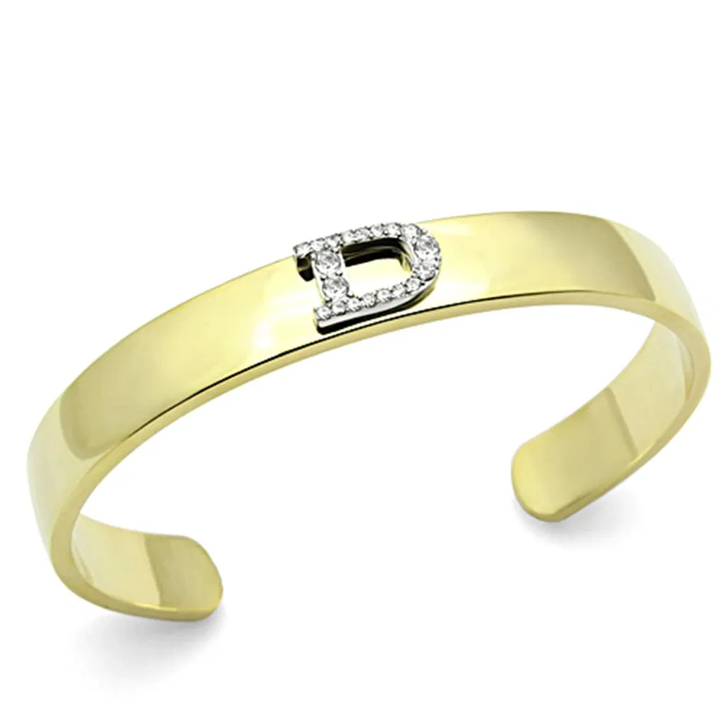 LO2573 - Gold + Rhodium Weißmetall Armband mit Top-Grade - Kristall in Clear