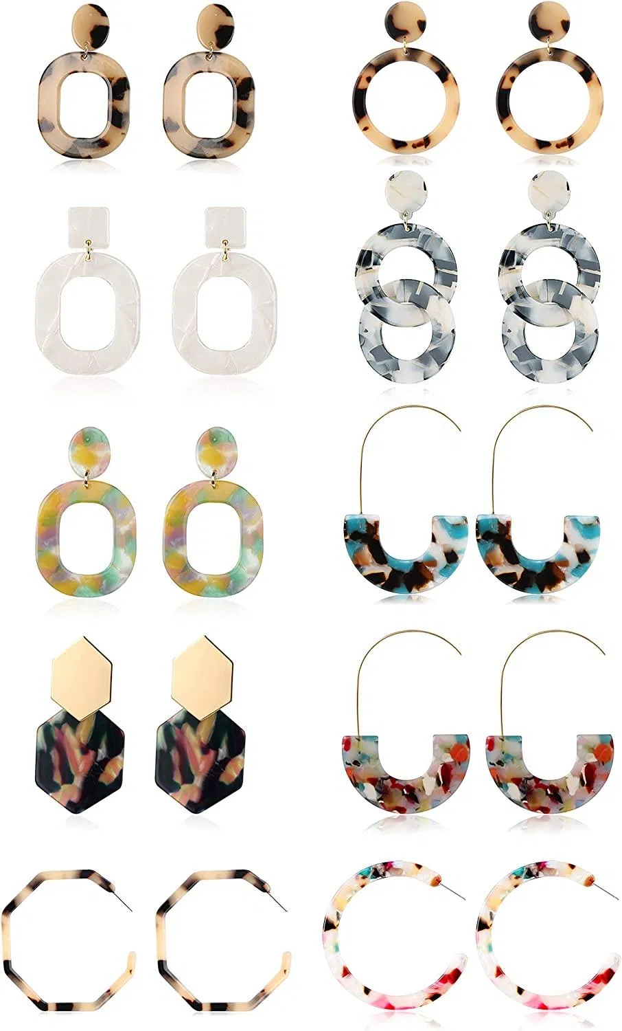 10 Paare Acryl Ohrring für Frauen Mädchen Drop Ohrring