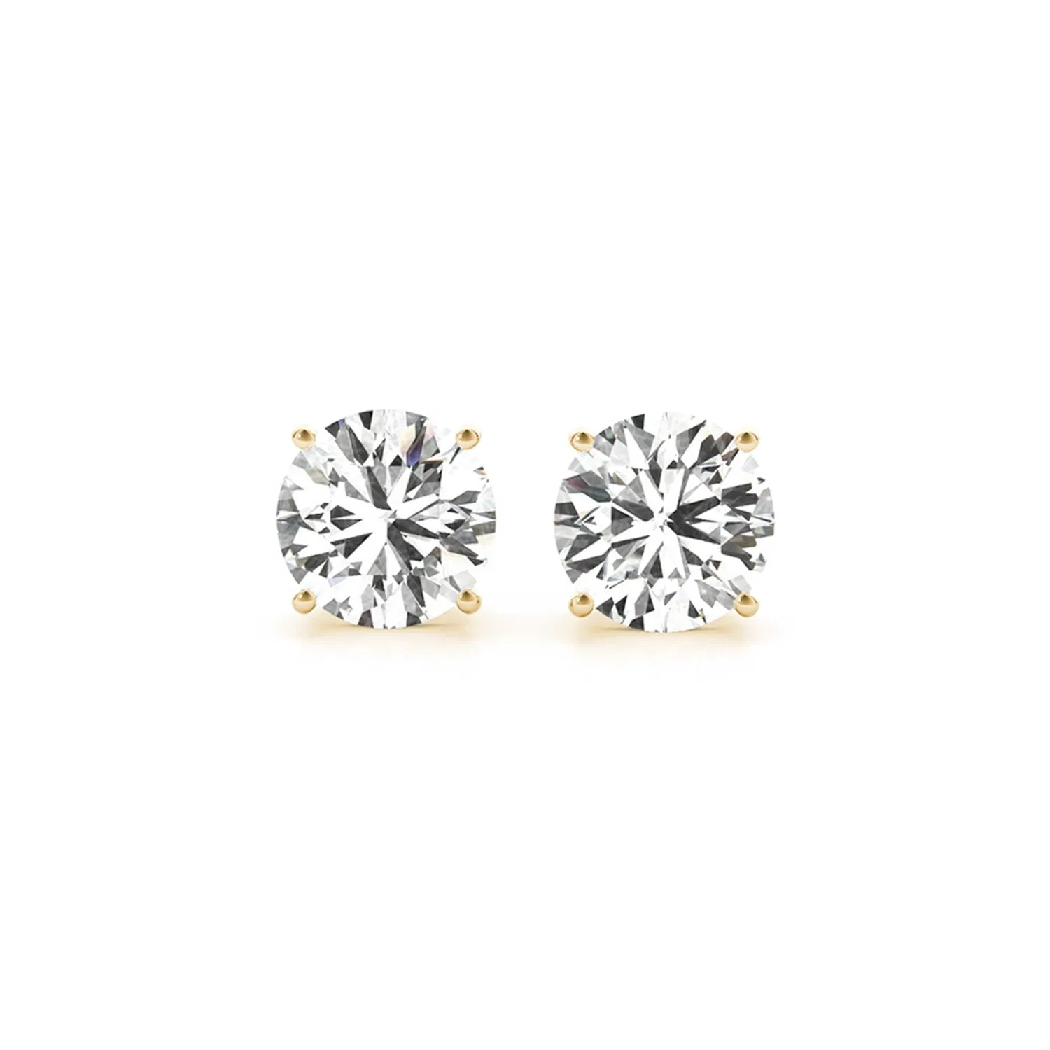 4 cttw zertifiziertes IGI Lab Grown Round Diamond Stud Earrings 14k Gelbgold (G / VS2)