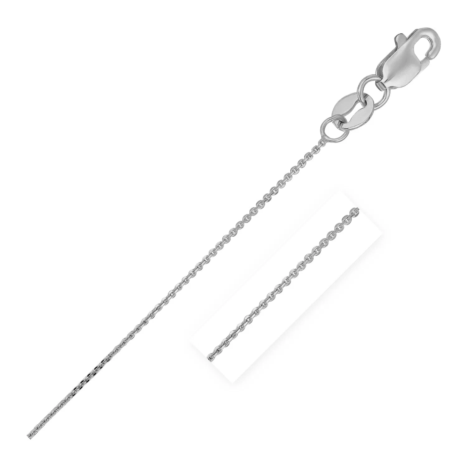14 Karat Weißgold Kabel Link Kette 0,5 mm
