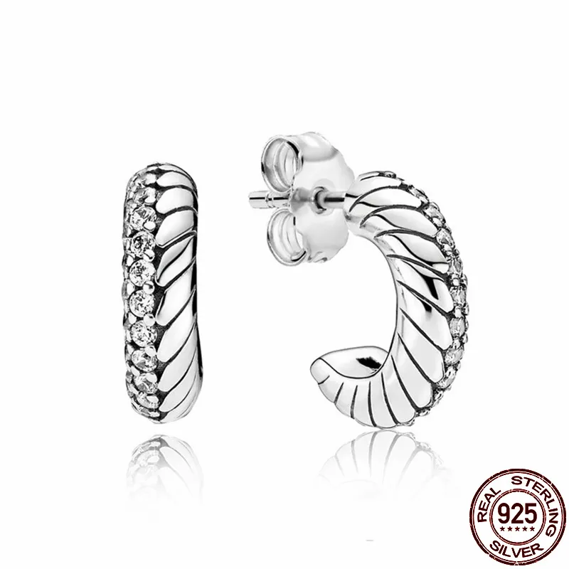 2021 Hot 925 Sterling Silber Lnfinite Zirkon Ohrstöcke für die Original Ohrringe Charme Making Mode DIY Schmuck für Frauen