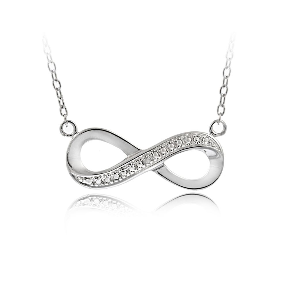 Sterling Silber Diamant Accent Infinity Halskette