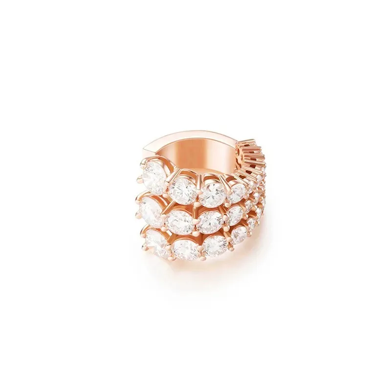 Einfacher Mode-Schmuck - Temperament Europäischer und amerikanischer mehrschichtiger Diamant-Einlaid - C-Ohrring