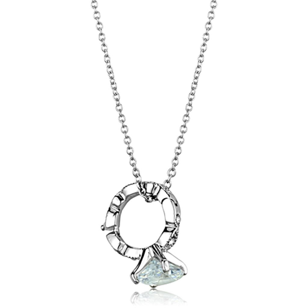 LO3494 - Rhodium Brass Anhänger mit AAA-Klasse CZ in Clear