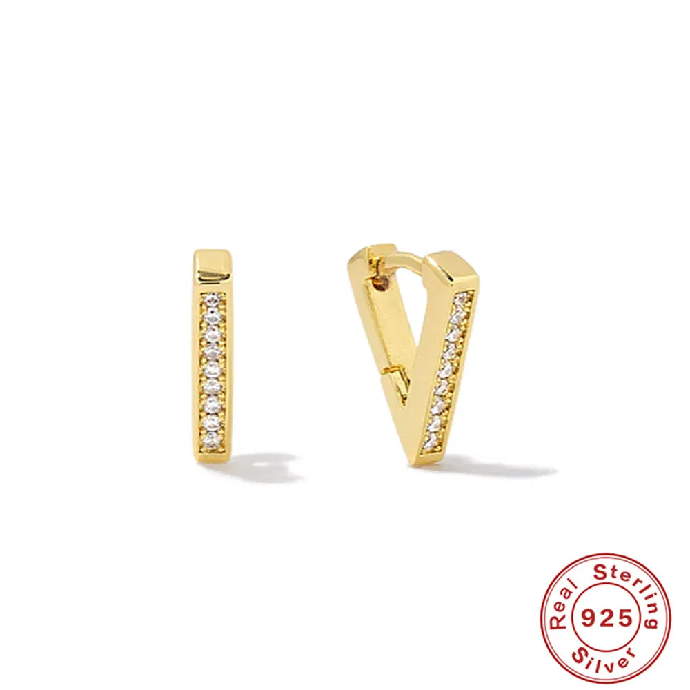 S925 Sterling Silber Kreativ Close Nailed Triangle Vielseitiges Ohrring