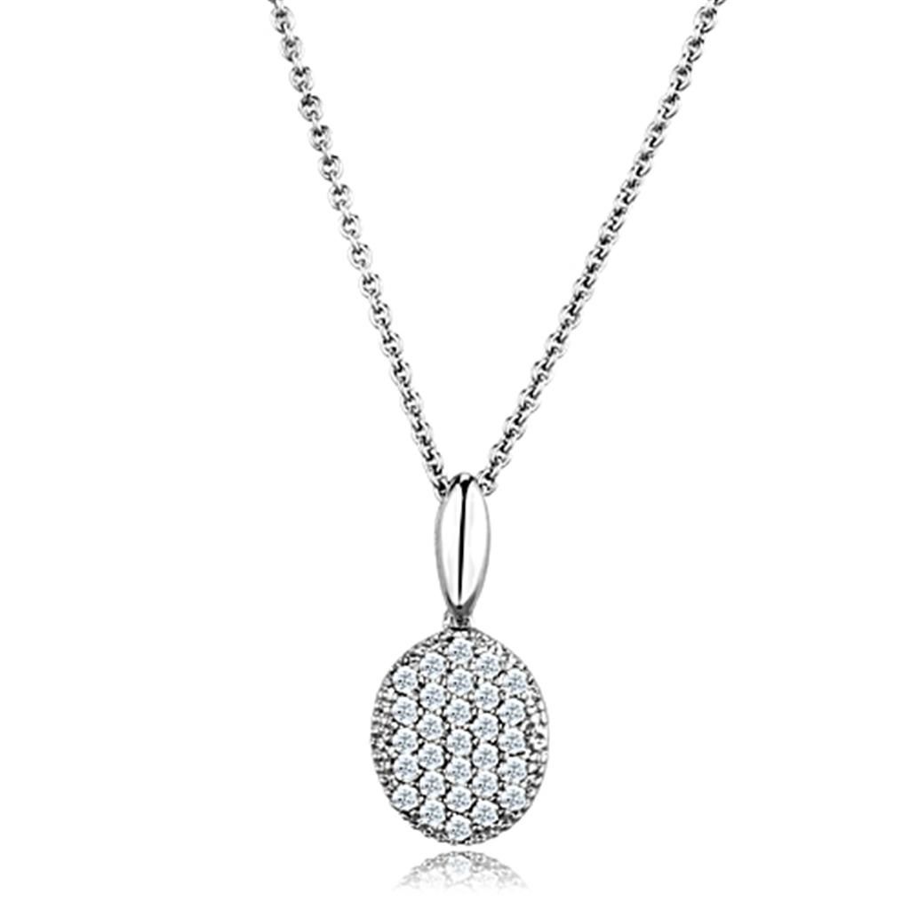 3W716 - Rhodium-Brass - Kettenhänger mit AAA-Klasse CZ in Clear