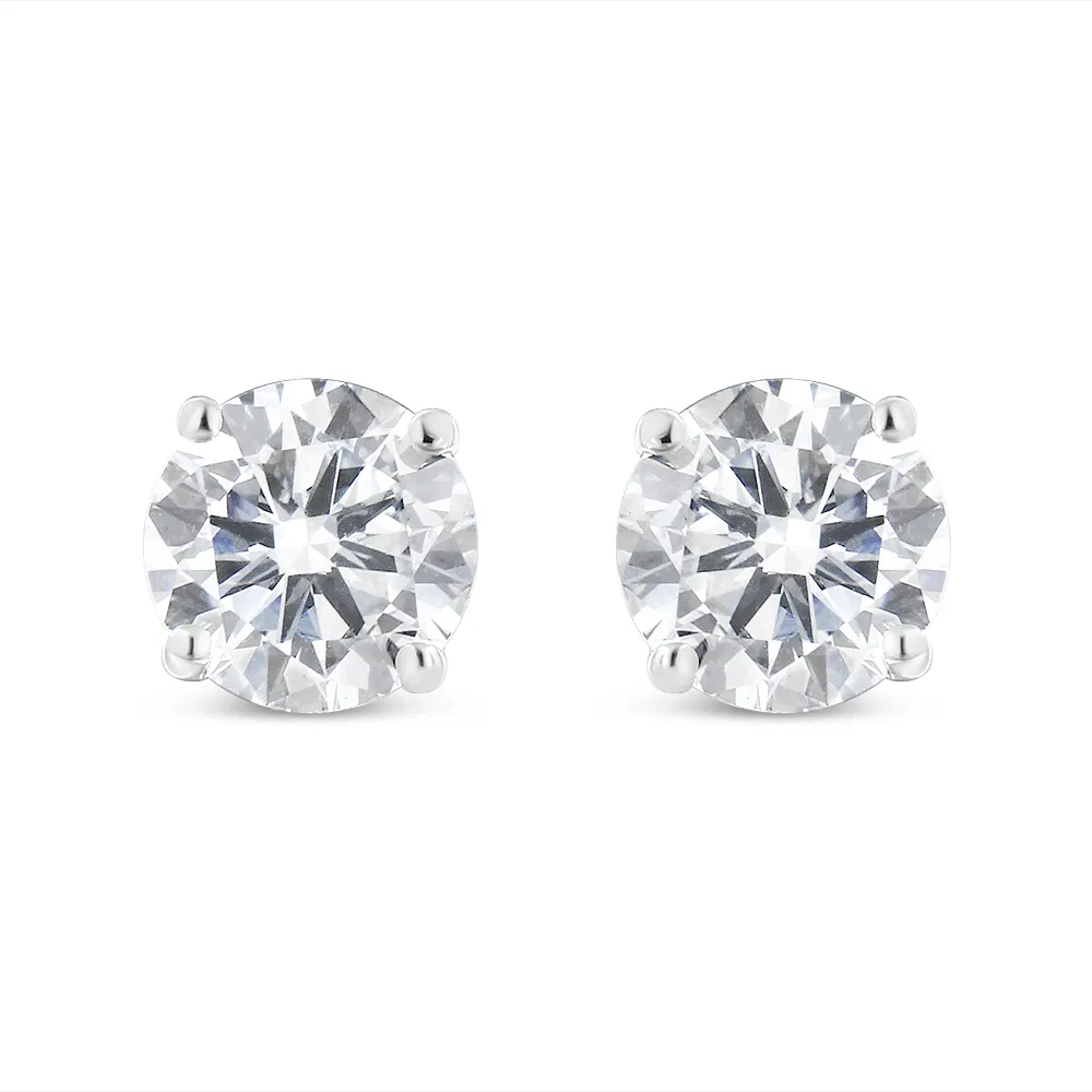 14 Karat Weißgold Solitaire Diamond Stud Ohrringe (1 cttw, G-H Farbe, I1 - I2 Klarheit)