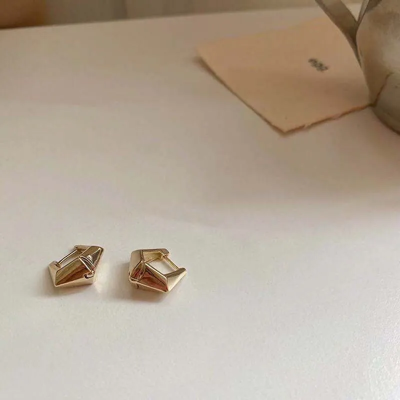 Damen europäischen Stil Metall geometrische Ohrringe