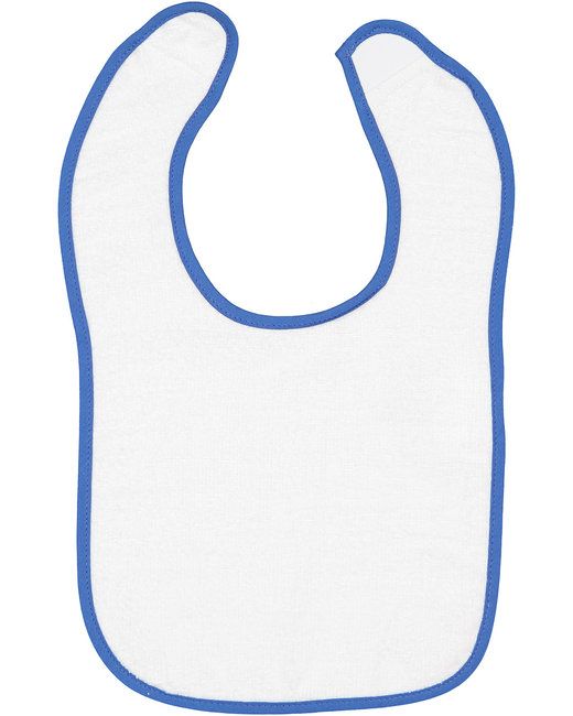 Baby Contrast Trim Terry Bib - WHITE / KELLY - OS
