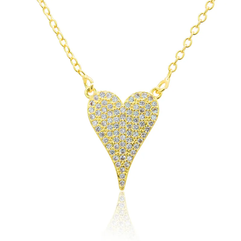 Cubic Zirkonia Pflaster Herz Charm Anhänger Halskette