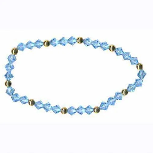 18 Karat Gold über Sterling Silber Aqua Swarovski Elements Stretch Armband