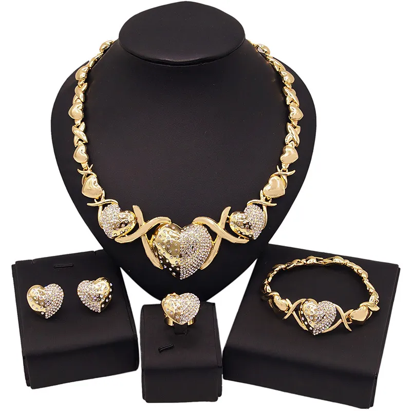 Zink-Legierung Halskette Ohrringe Armband Ring Schmuck Set