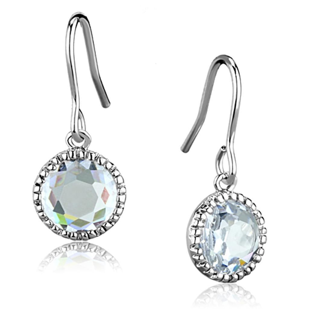 3W698 - Rhodium-Messing - Ohrringe mit AAA-Klasse CZ in Clear