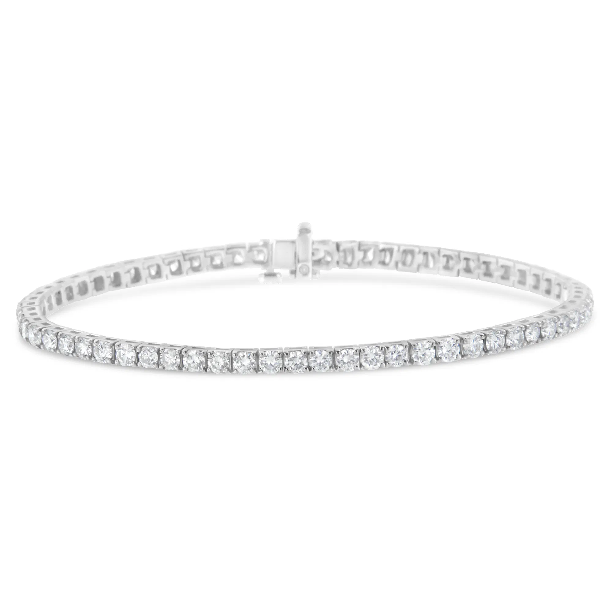 IGI zertifiziertes Diamant 14K Weißgold Classic 7 'Tennis Armband - Auswahl von Karat Gewichten