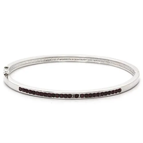 LO851 - Imitation Rhodium Brass Armband mit Top-Grade - Kristall in Amethyst