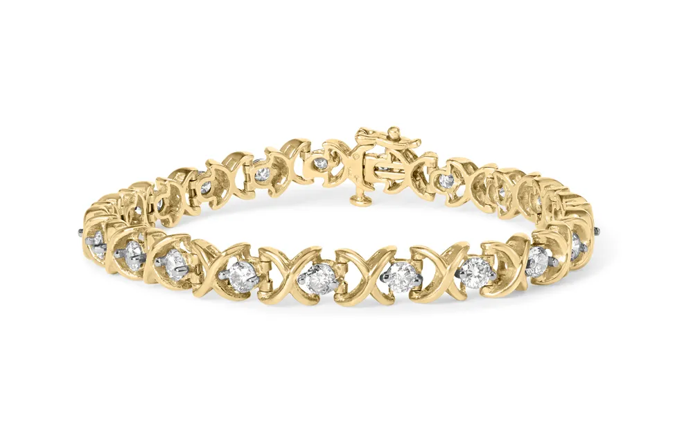 14 Karat Gelbgold 5,00 Cttw Round-Cut Diamond X-Link 7,5