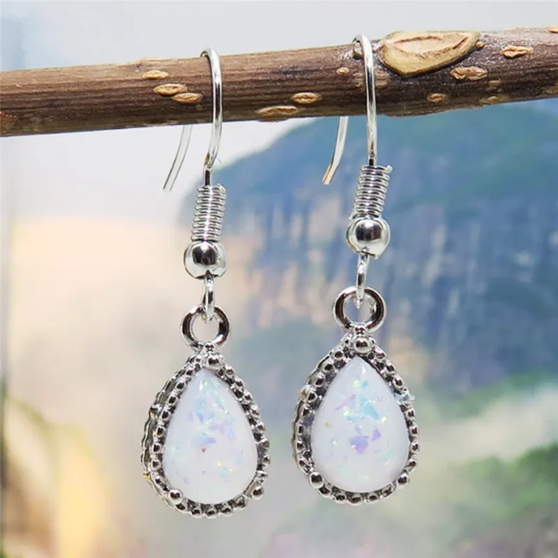 925 Sterling Silber natürliche Tränentropfen Form Opal Ohrringe feiner Schmuck für Frauen Geschenke