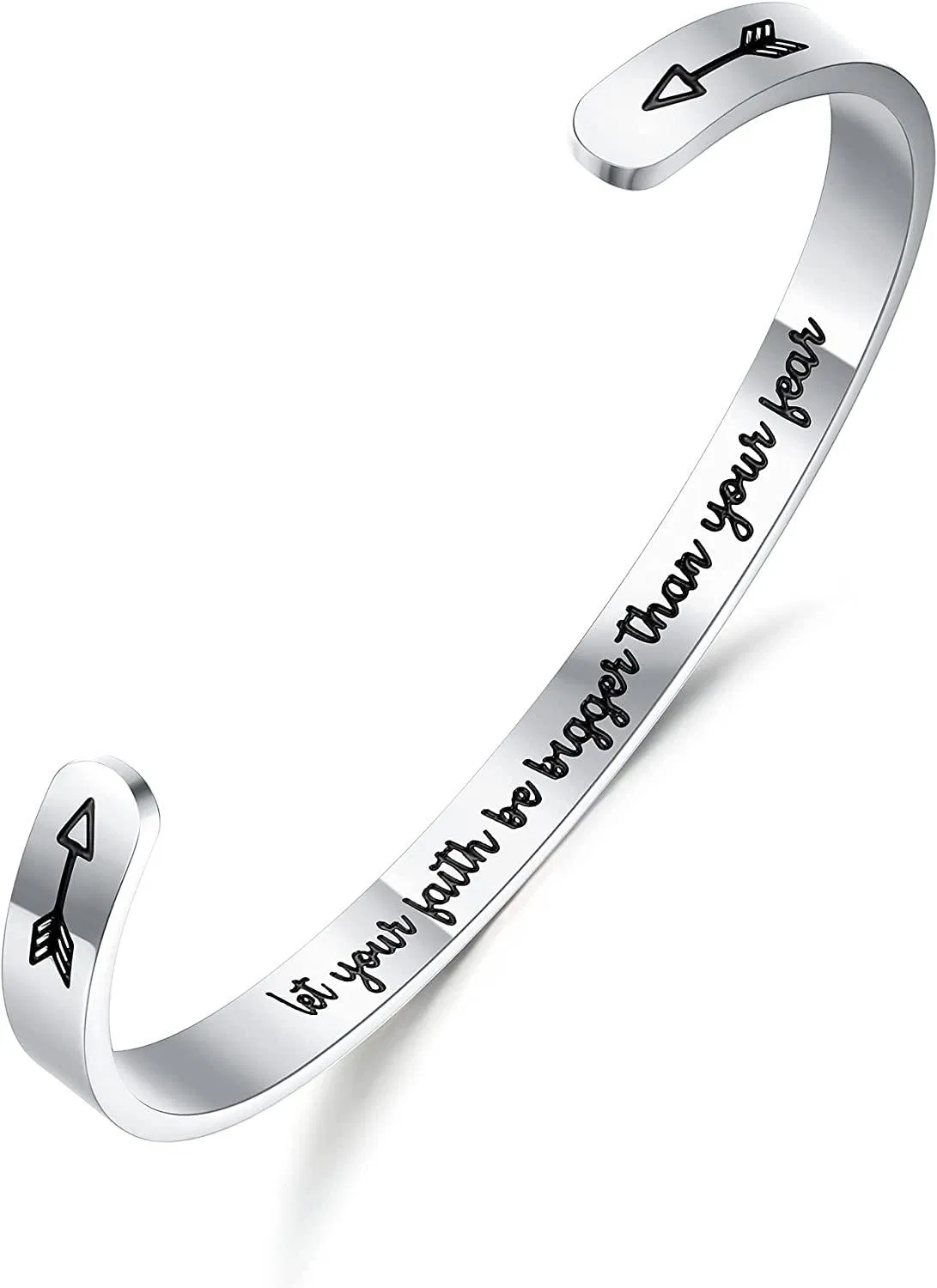 Inspirierende Armbänder für Frauen Motivation Mantra Zitat Manschettenarmbänder für besten Freund Mitarbeiter Schmuck für Teenager Mädchen Personalisierte Ermutigung Geburtstagsgeschenk mit Box