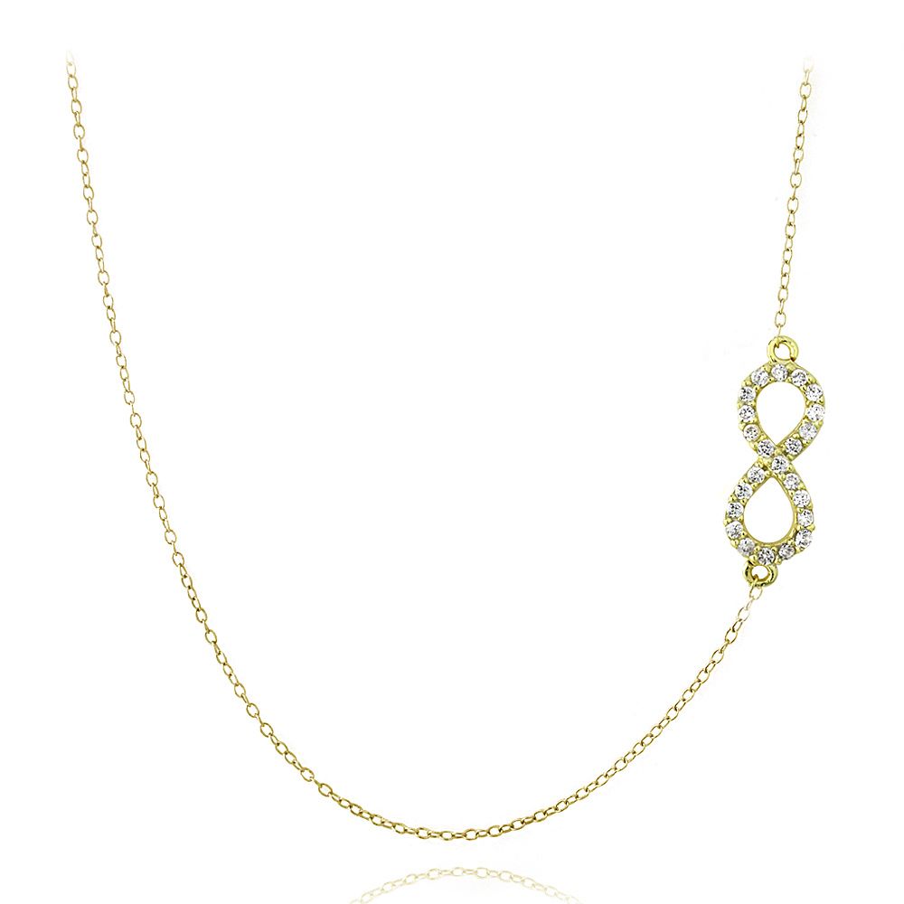 Goldton über Sterling Silber CZ Infinity Chain Kette