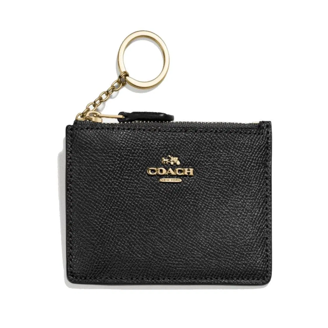 Coach Crossgrain Mini Leather ID Purse - Schwarz