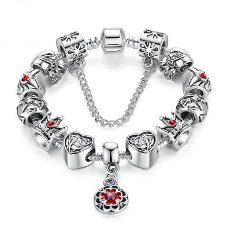Kette Armband Charme Armband Emaillierte Blumen Silber Plated Die Welt der Liebe Europäischer Stil Schlange Geschenke für Teenager Mädchen