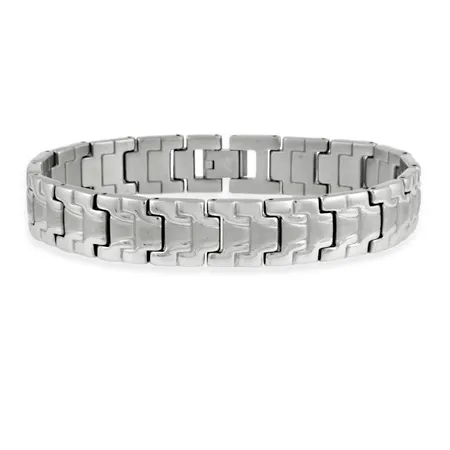 Edelstahl gebürstet und poliert Men 's Link Armband