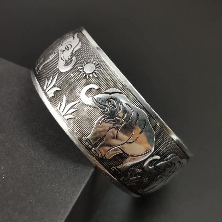 Vintage Tibet Silber Bohemian geschnitzt Elefant Schmuck