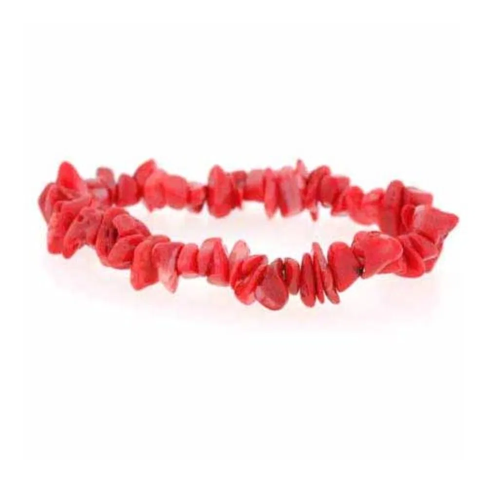 Pink Echtes Meer Bambus Coral Chip Stretch Armband