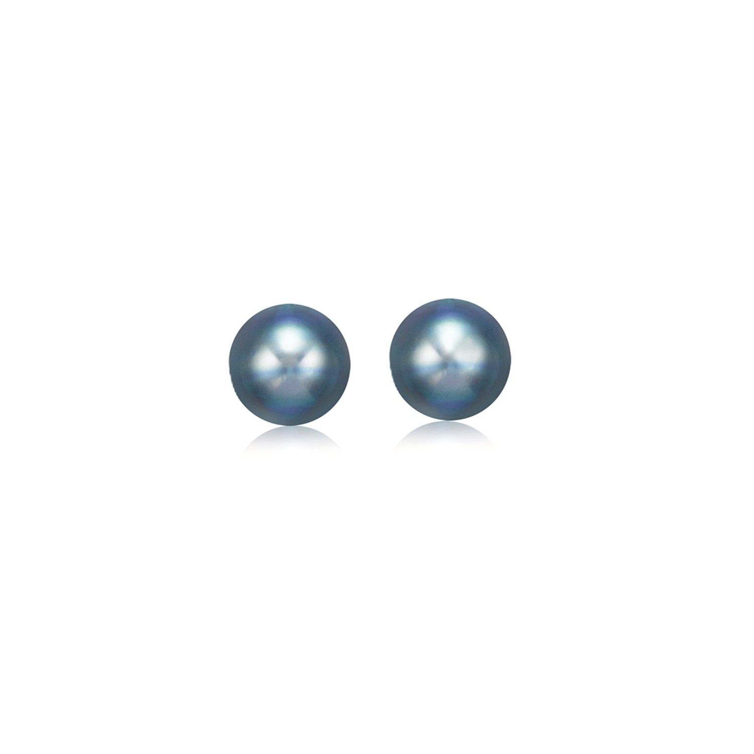 14 Karat Gelbgold kultivierte schwarze Perle Stud Ohrringe (6mm)