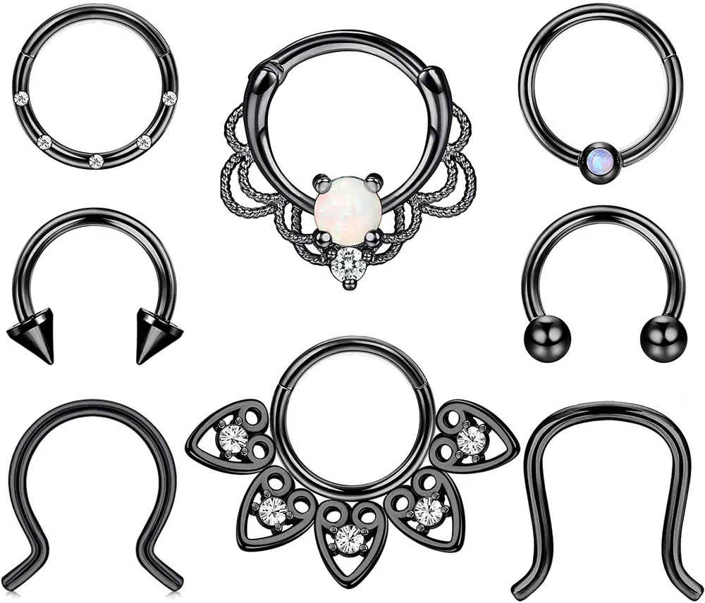 Septum Ringe 16G Edelstahl Septum Clicker Horseshoe Retainer Knorpel Ohrringe Hoop Daith Rook Helix Tragus Septum Piercing Jewelly