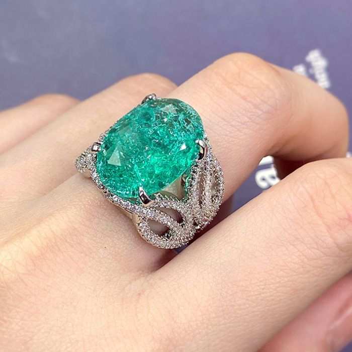 Fashion Classic Vintage Flower Colorful Schatz Palaiba Ring