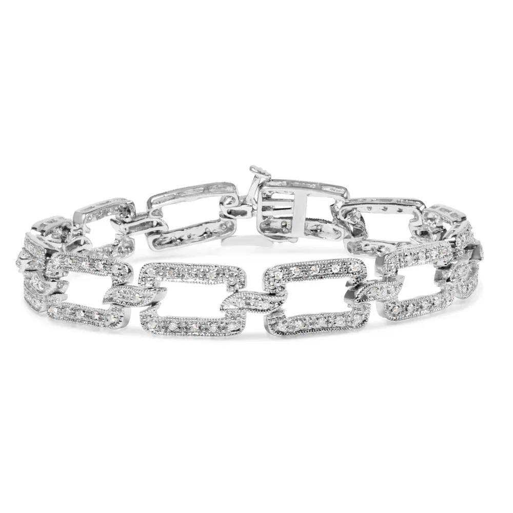 14 Karat Weißgold 3/4 Cttw Diamant Open Paperclip Link 7