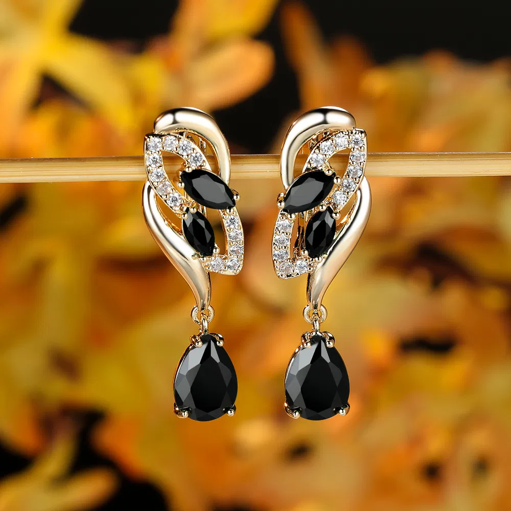 Romantische Kristall Dangle Ohrringe Wassergeschnitten Zirkon Frauen Geburtsstein Party Ohrringe Schmuck Geschenke