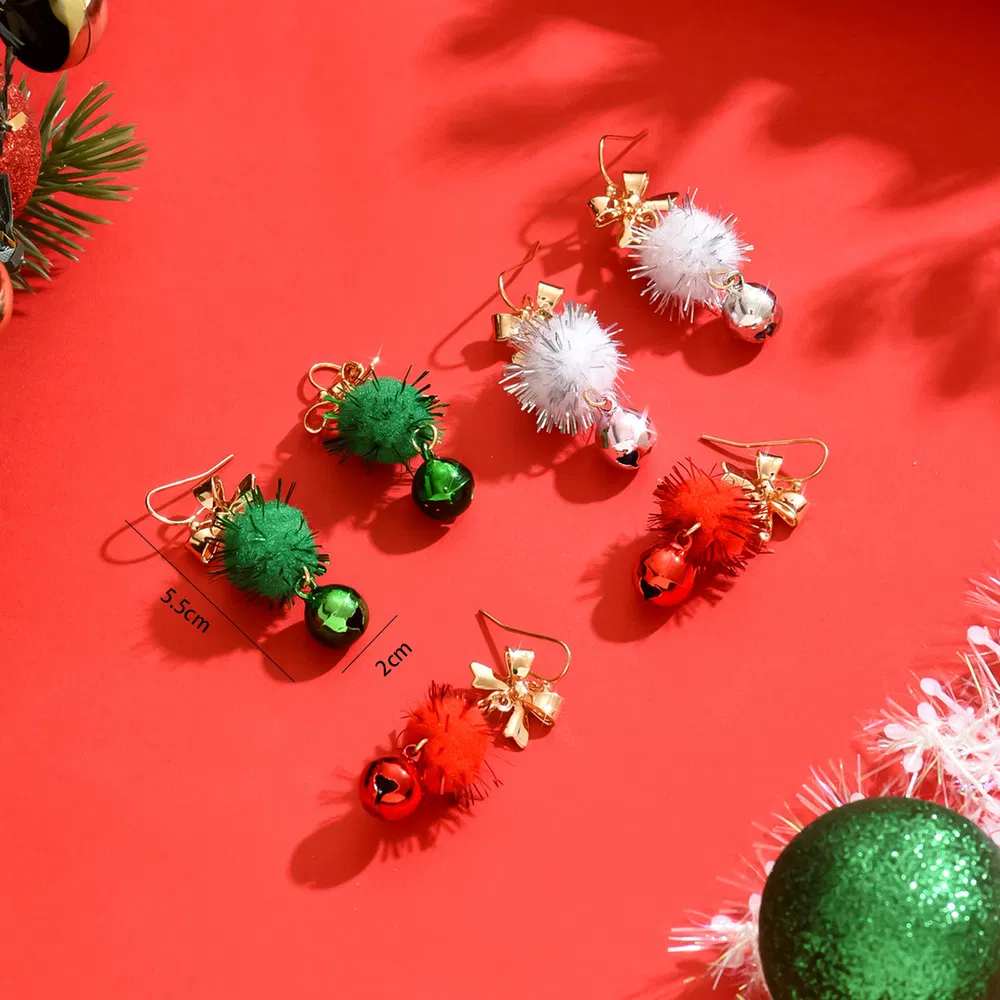 Weihnachts-Themen Pom-Pom Dangle Ohrringe - festliche und lustige Accessoires für Frauen
