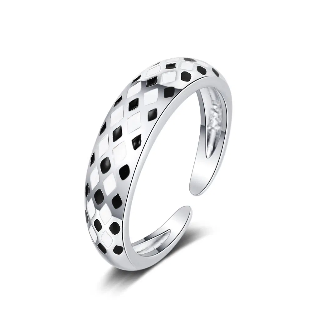 Ringe für Frauen, Schachbrettblumen Ring Girls Trendy Ring