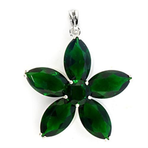 LO226 - Silber-Brass - Anhänger mit synthetischem Spinel in Peridot