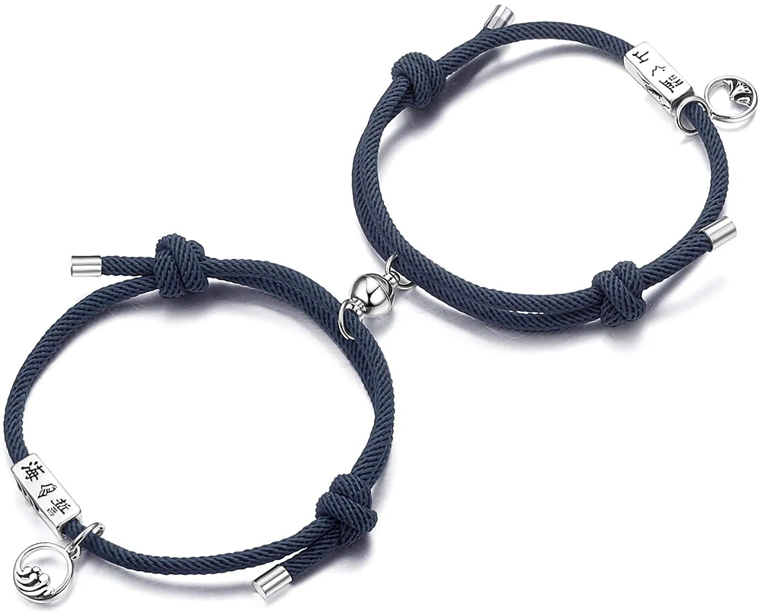 Geschenk für den Valentinstag 2PCS Paar Magnetarmband Set gegenseitige Anziehung Seil geflochten Armbänder verstellbar Charme Paar Schmuck Set für Frauen Männer